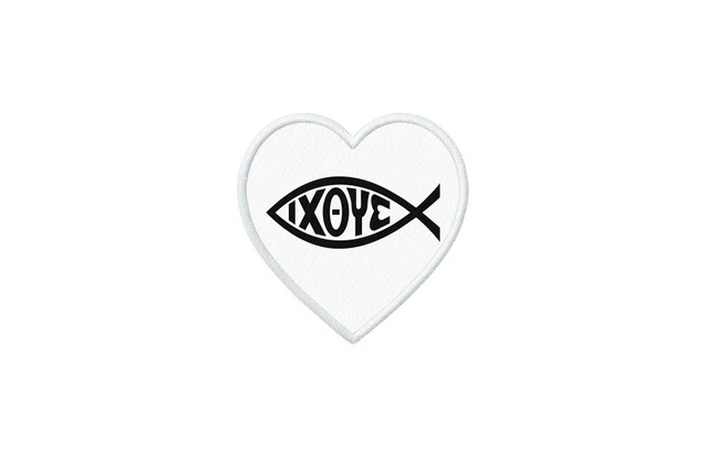Patch aufnaher aufbugler gedruckt Flaggen flagge fahne herzen ixoye ichtys fisch
