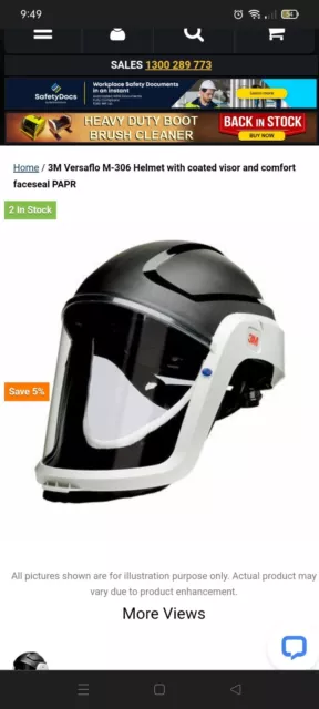 3M Versaflo M-307 Helmet with coated visor and comfort faceseal PAPR Adflo PPE 2