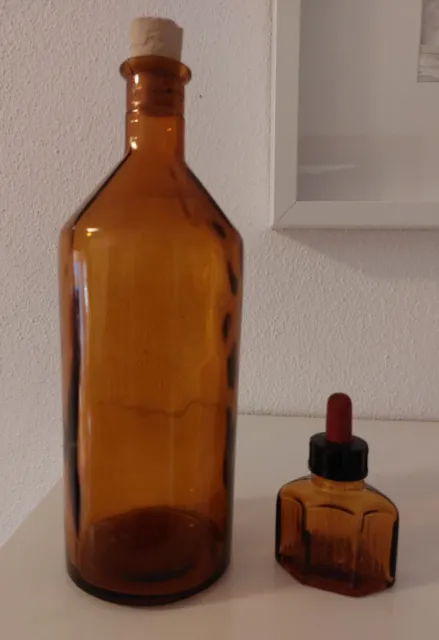 Vintage Apothekerflasche, Apothekerfläschchen mit Pipette, braun