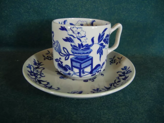 Spode Blue Bowpot Demitasse Cup and Saucer Set(s)