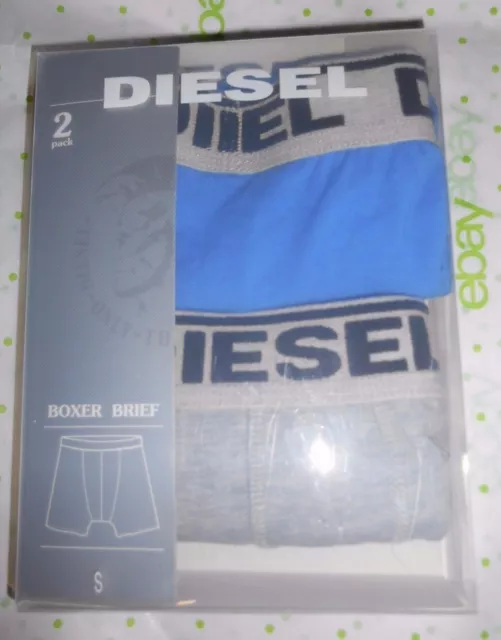 Diesel BOYS YOUTH 2-Pack Boxer Briefs Short Trunk underwear GRAY, BLUE New S