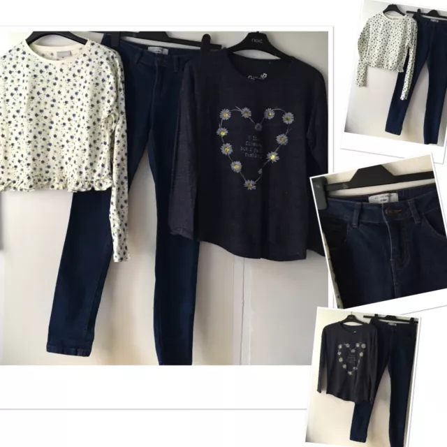 New look girls skinny jeans & next motif top exc u  & new Matalan top 12 years