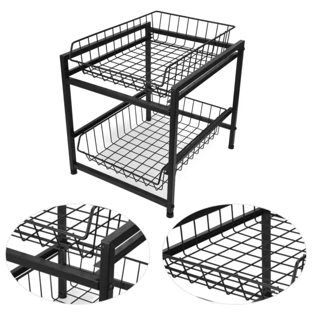 02 015 Panier De Placard étagère De Cuisine Polyvalente 2 Couches