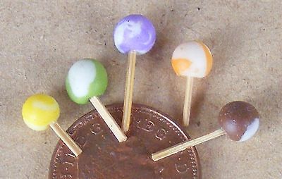 Lollipops Poupées Maison 6 Assorties Lollipops Miniature Sucré Shop Candy Stand Accessoire 