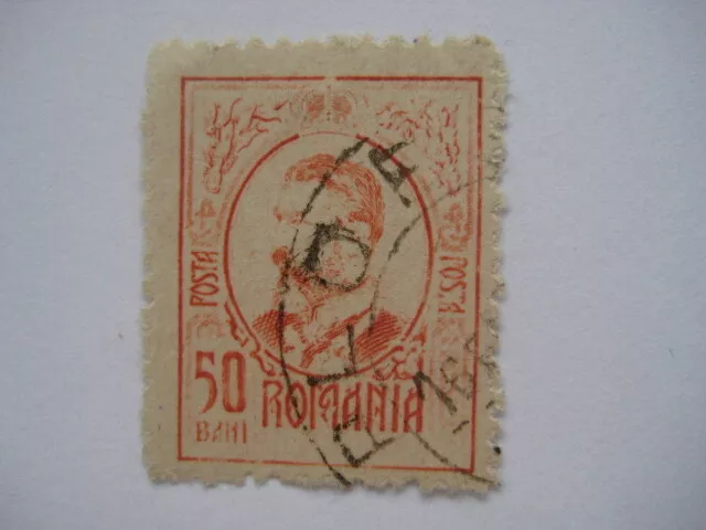 Rumänien 1918  Mi.Nr.242  gestempelt  50 Bani  König Karl I.  Falzrest