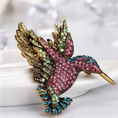 Colibri SPILLA/CIONDOLO '50 COLIBRI' <SPHINX> CM.5 ZAFFIRI,RUBINI-ROSA,GIADA,ORO GIALLO! 