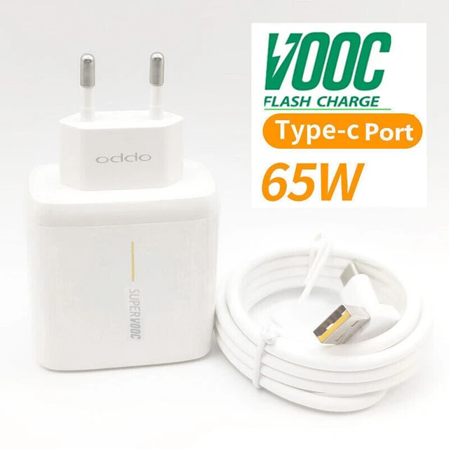 Chargeur OPPO 100W SuperVOOC Avec Câble USB-C 1m | Charge Rapide Pour Find X7, Reno 14, A-Série | Puce Intelligente De Protection