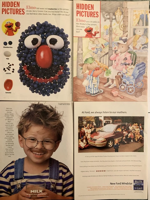 LOT DE 4 Magazines Sesame Street & Parents 1998/1999 + Bonus 1998