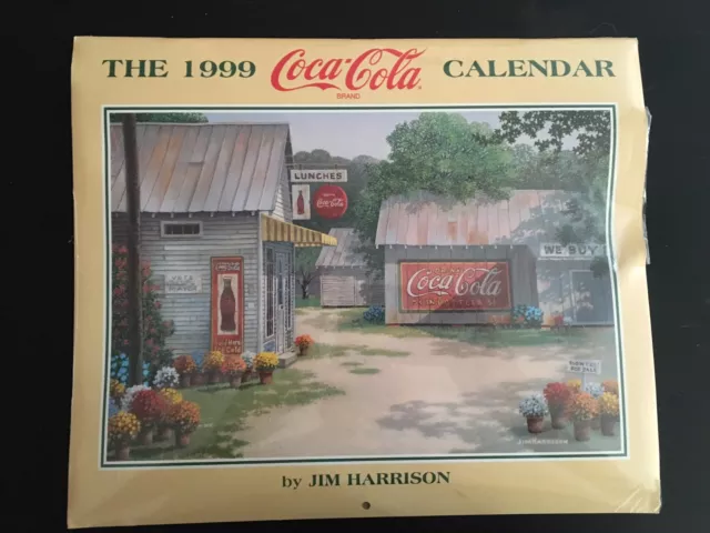 Original & Collectible 1999 Coca-Cola Calendar by Jim Harrision (NIP)