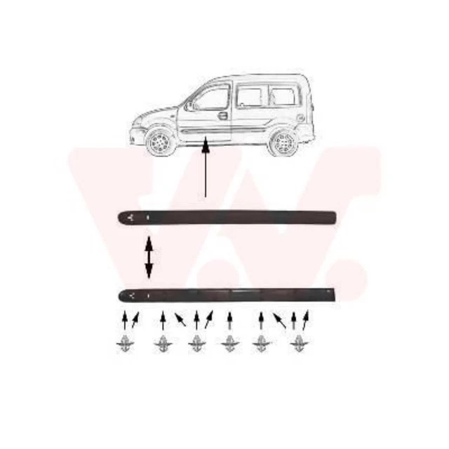 Barra di protezione ornamentale Van Wezel porta anteriore destra per Renault Kangoo KC0/1_ 4310428