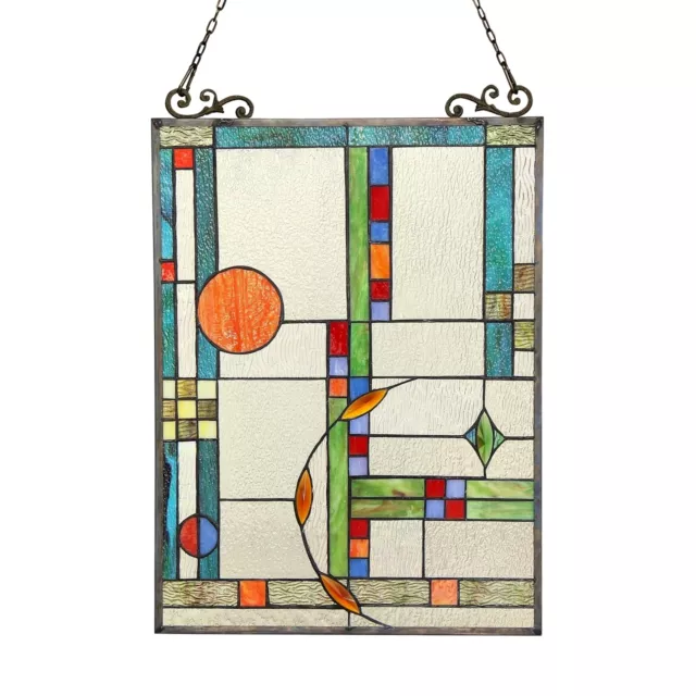 Stained Glass Tiffany Style Window Panel Modern Contemporary Design Suncatcher 2