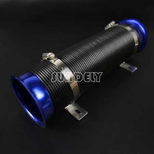 NEW! 75mm Blue Hose Forced Induction 3" Pipe for Cold Duct Air Feed With Ends 2