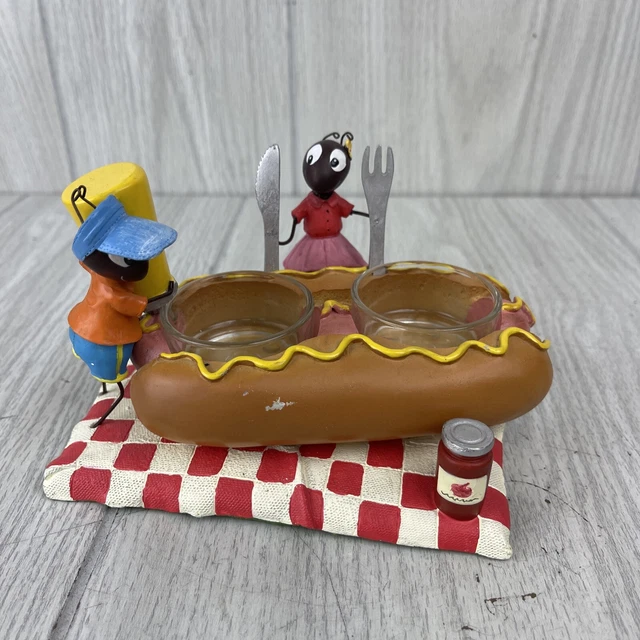 Yankee Candle Ants Hotdog Summer Picnic 2 Votive Tealight Holder Apx 3.5" x 5"