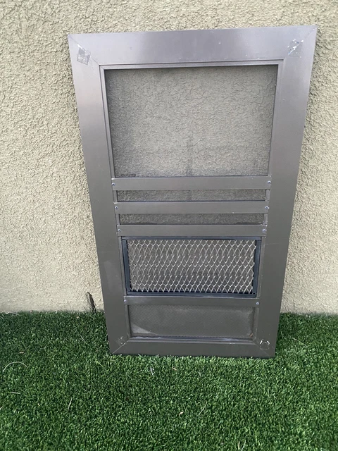 Vintage Salesman Sample Gun Metal Aluminum Screen Door Miniature 28" x 16"