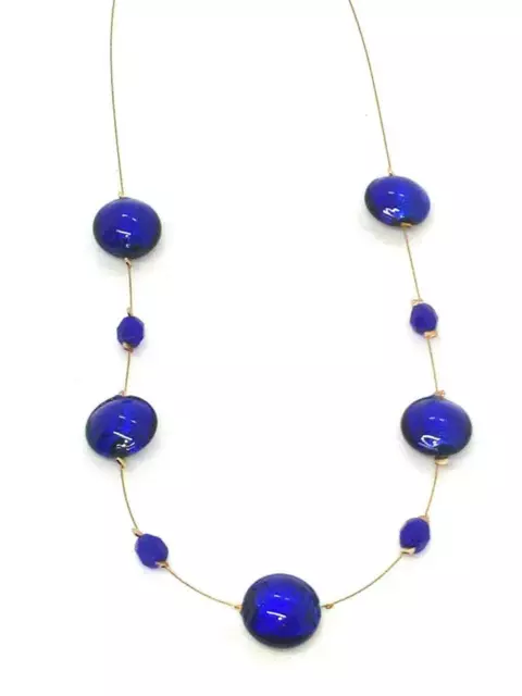 Collier perles de verre Millefiori authentique, fil d'or 14 carats, fabriqué à Venise, Italie 2