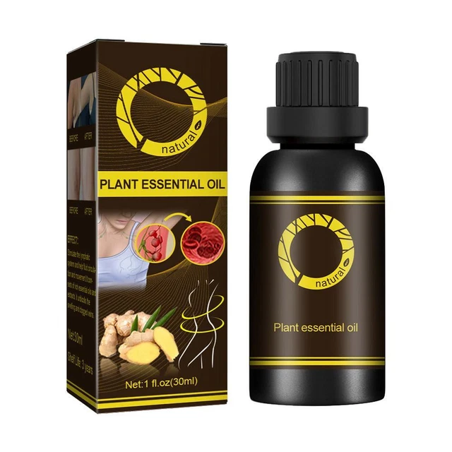 Ginger Essential Oil - 2 Bottles - Lymphatic Drainage Vein Care Massage  Skin