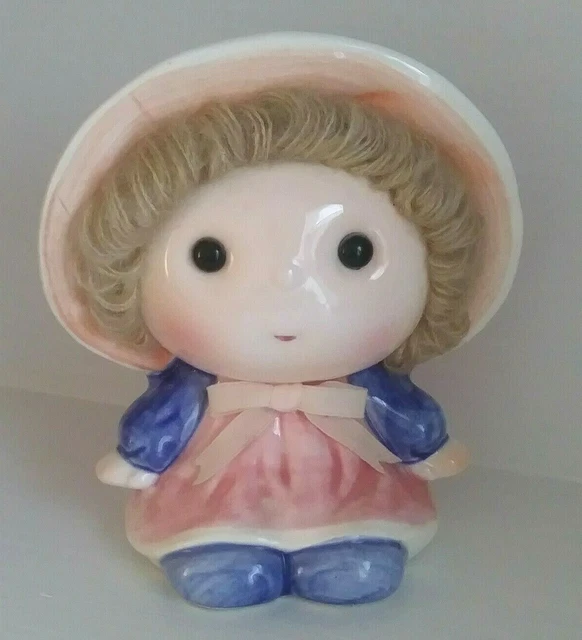 Inarco Pottery Japan Girl Doll Vase Figurine Ceramic Planter Vintage Rare