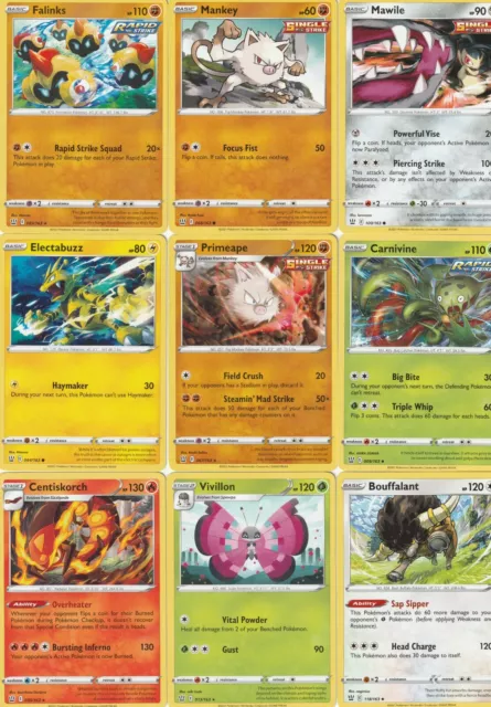 2021 Pokemon Sword & Shield Battle Style Base Cards 001/163 U Pick 3Card Minium