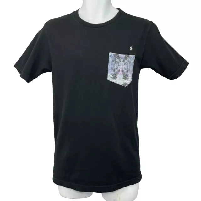 Volcom Pocket T Shirt/ Men’s (S) SLIM Black 100% Cotton