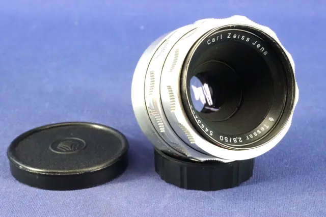 Objektiv Carl Zeiss Jena Tessar 2.8 50mm - M42 Gewinde - Lens Alu 1Q