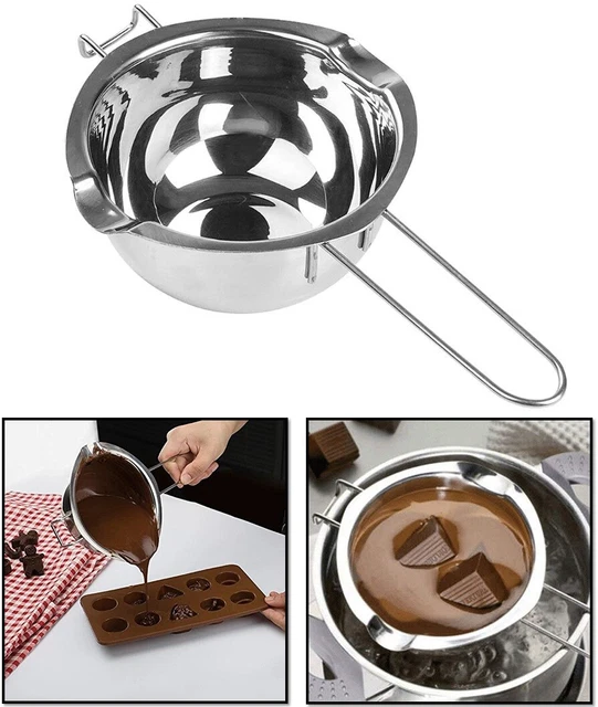 Crisol de cera de acero inoxidable mango largo hágalo usted mismo jabón de velas perfumado herramienta de chocolate