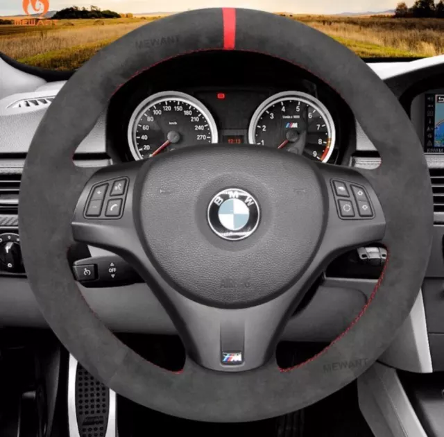 BMW SUEDE ALCANTARA Steering Wheel Cover M3 E90 E91 E92 E93 E87