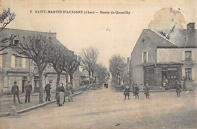 Cpa 18 Saint Martin D'auxigny Route De Quantilly