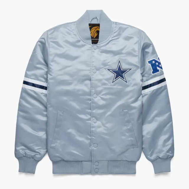 Classic Dallas Cowboys Satin Varsity Jacket with Embroidery logos Free Shipping