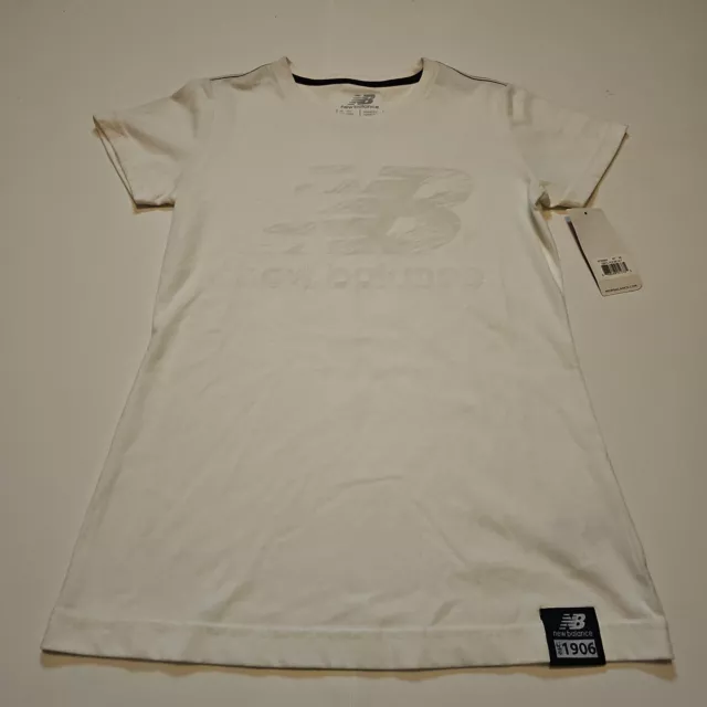 NWT New Balance Essential White Short Sleeve T-Shirt Women's XS New With Tags
