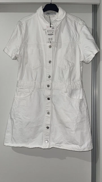 ZARA WHITE DENIM Bodycon Dress Uk Size 6- 8 (Xs) 16.50 - PicClick UK