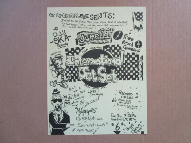 INTERNATIONAL JET SET@ McGREGORS 5/89 Chicago Gig Flyers Handbills