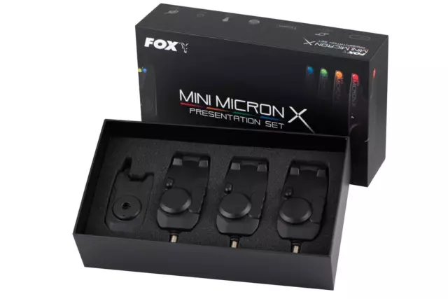 Fox Mini Mikron X 3 Stange Set / Karpfenangeln Bissanzeiger &