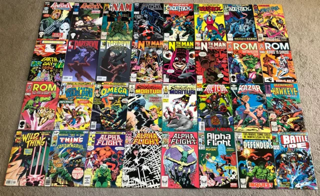 Large Marvel Comic Bundle - The Punisher, Daredevil, Alpha Flight + - 60 Comics