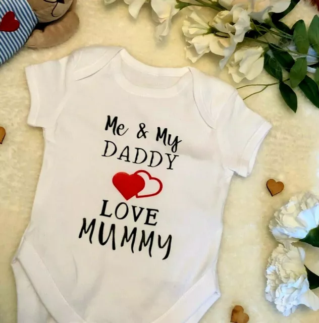 Valentines Day BABY GROW - Me and My Mummy / Daddy Love You - Bodysuit Vest