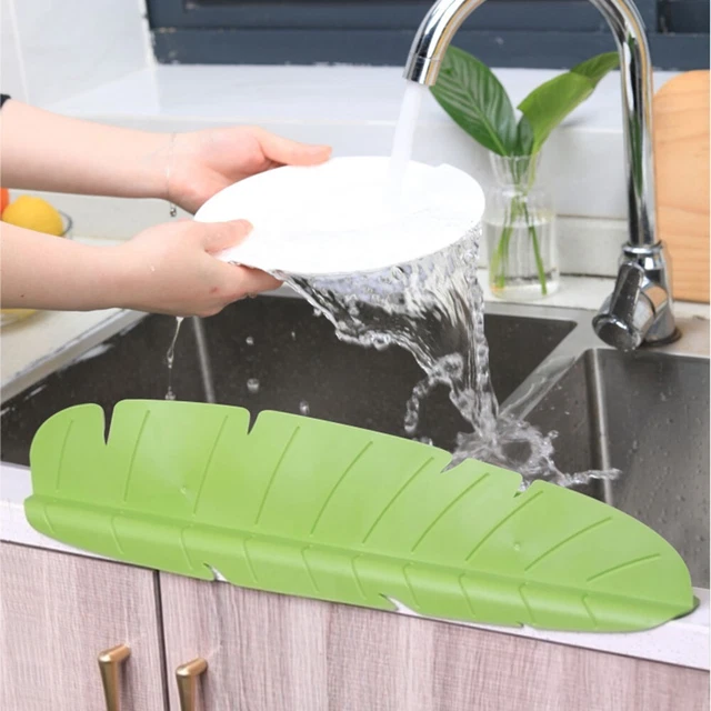 Tapis Robinet KYSUN - Protection Contre Les Éclaboussures - Silicone Avec Rangement - Pour Cuisine Et Salle De Bain (Noir)