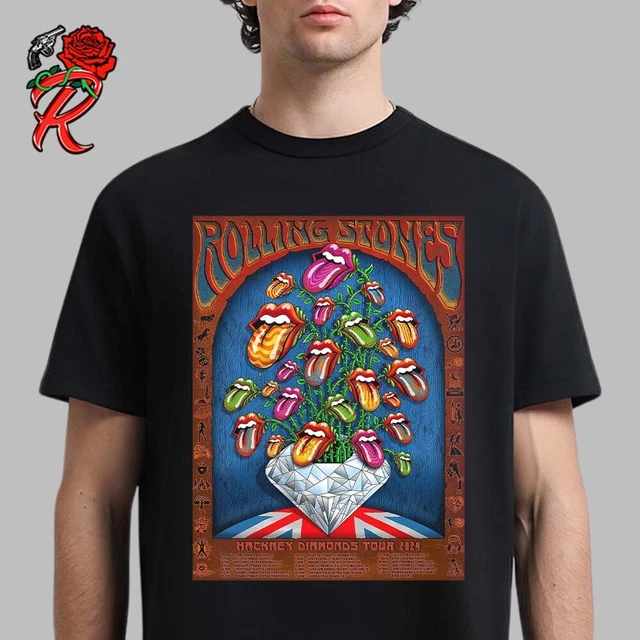 NEW ROLLING STONES Hackney Diamonds Tour 2024 Tour Dates List Unisex T