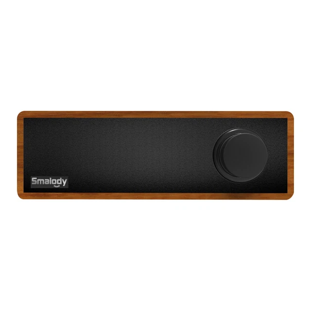 SL-50 Enceinte de barre de son sans fil en tissu rétro en bois (noir)