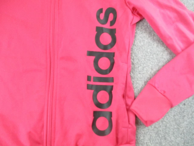 Giacca da pista Adidas ragazze 13-14 anni rosa cerniera intera maniche lunghe tasche giovani 5
