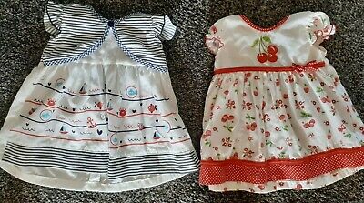 Baby Girls 2 Hullabaloo Beautiful Dresses 9-12 Months Excellent Condition   Y