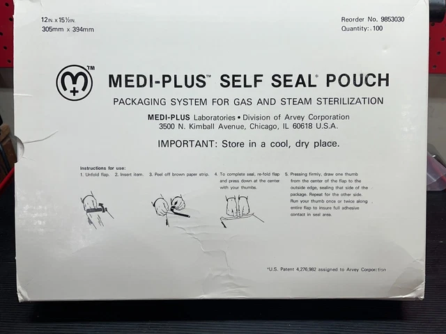 MEDI-PLUS Self Seal Sterilization Pouch 12"x15.5" 9853030, 400/cs