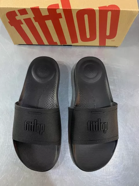 FitFlop IQUSHION Women's Black Rubber Pool Slides NWT ALL SIZES