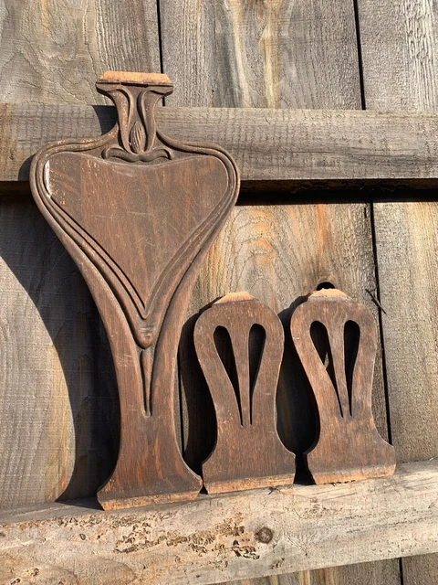 Salvaged Wood Chair Parts Heart Shaped Design Back & Sides