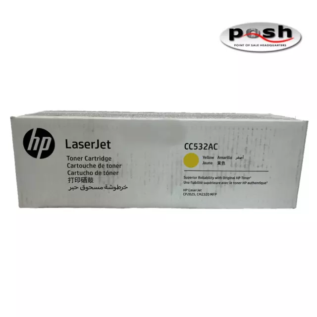 NUEVO HP CC532AC Amarillo Original LaserJet Cartucho de Tóner Número de Pieza: CC532-00907