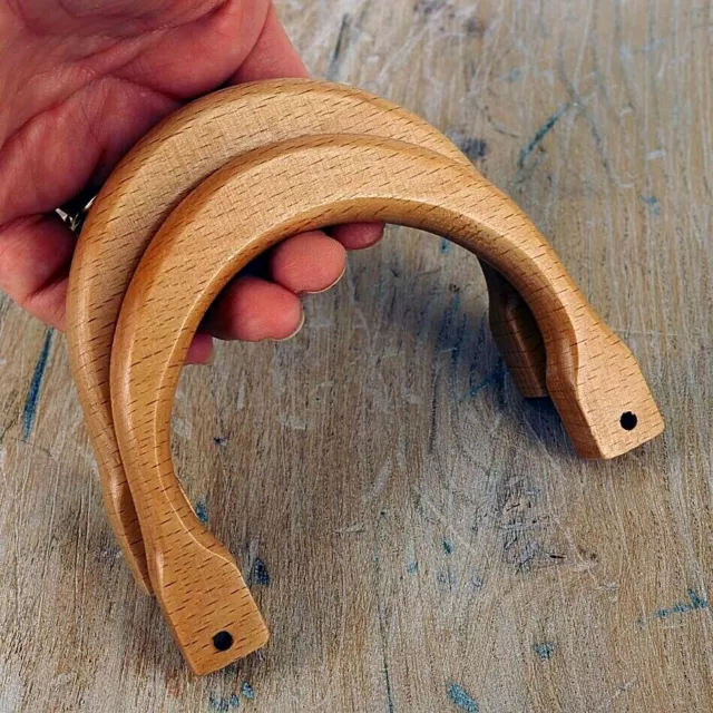 Wooden Bag Handles, Small Pair Wood Shaped, making bags Craft , Sewing BH2