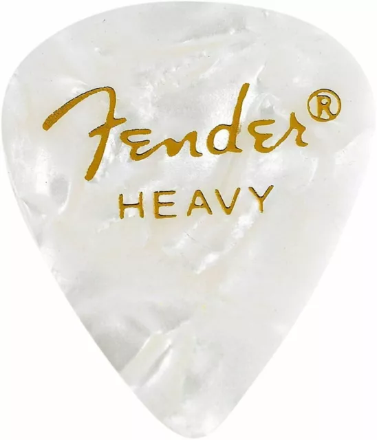 FENDER 351 Shape Premium Picks, Heavy, White Moto, 144 Count