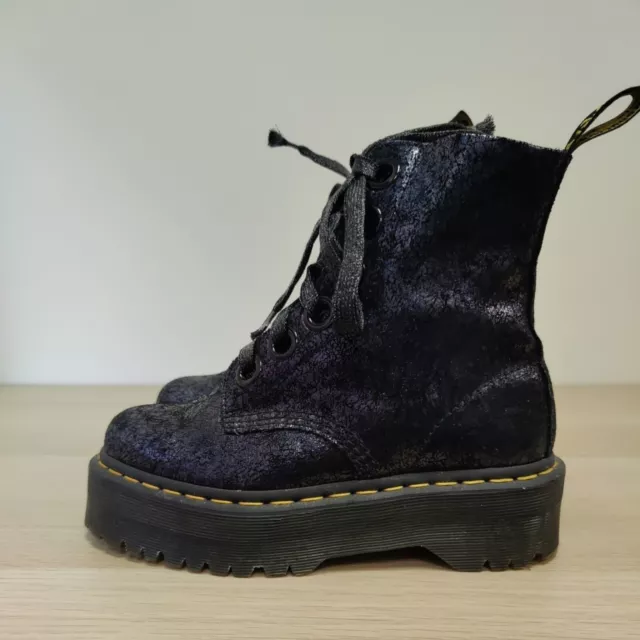 Dr martens iridescent crackle hot sale black
