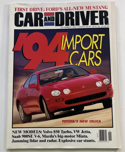 Car & Driver Magazine VTG 1993 Volvo 850 Turbo VW Jetta Saab 900SE Mazda Miata