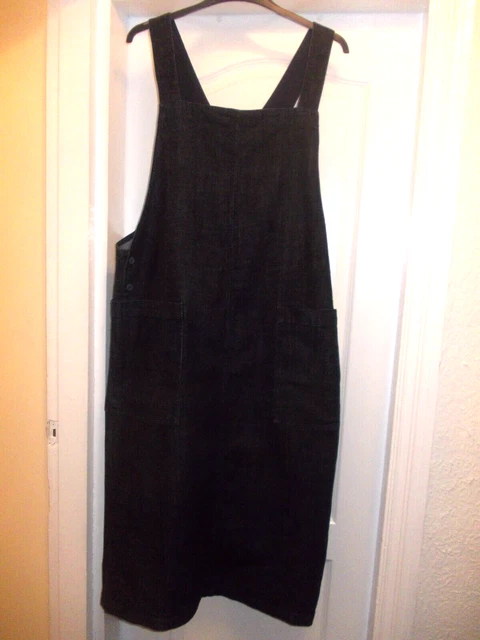 SIZE 18 NAVY Blue Denim Dungaree Pinafore Dress From Toast