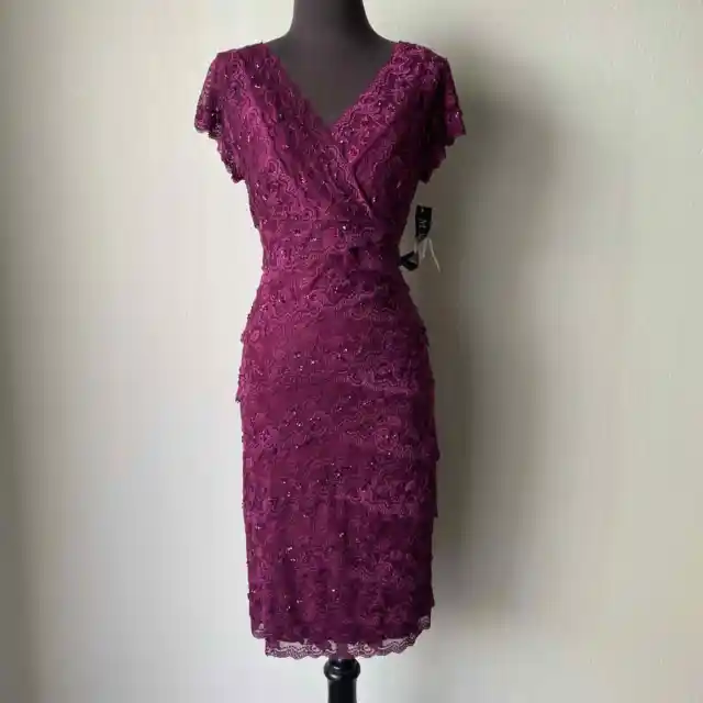 Marina sz 12 sequin lace sheath dress NWT