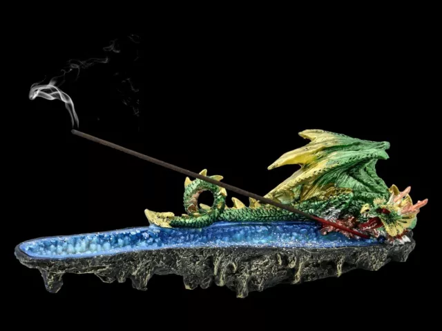 Soporte Varillas Humos - Verde Dragon - Fantasy Räucherwerkhalter Dragón Deco